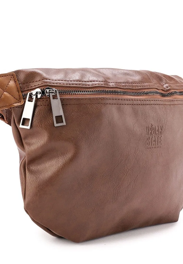 Distressed Leather Medium Bumbag - Camel