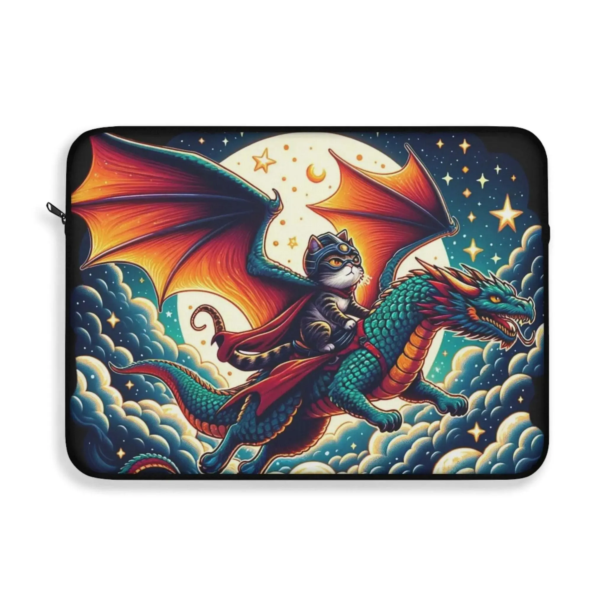 Dragon Rider Cat Adventurer - Laptop Sleeve - Travel Accessory