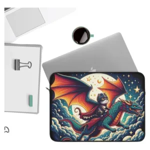 Dragon Rider Cat Adventurer - Laptop Sleeve - Travel Accessory