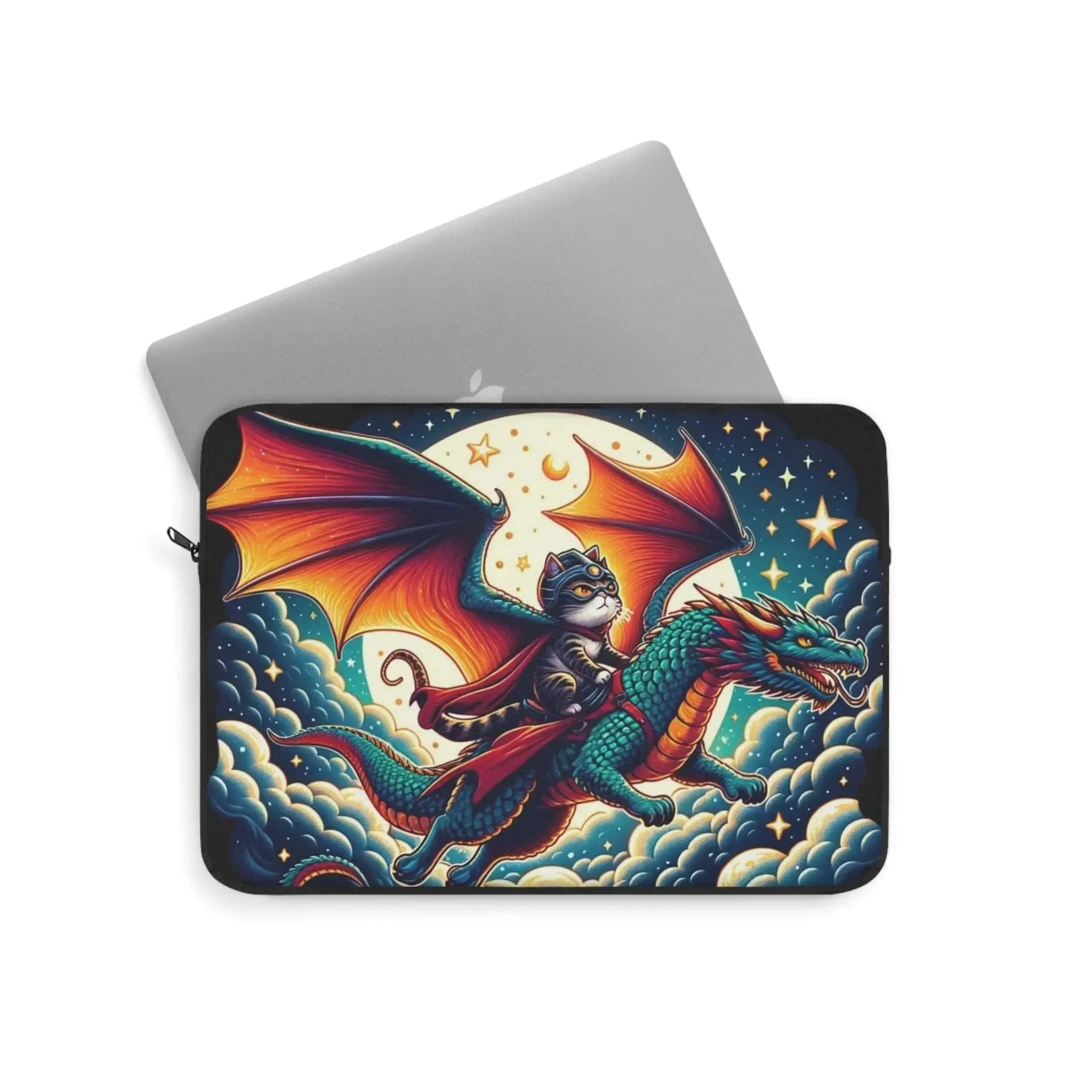Dragon Rider Cat Adventurer - Laptop Sleeve - Travel Accessory