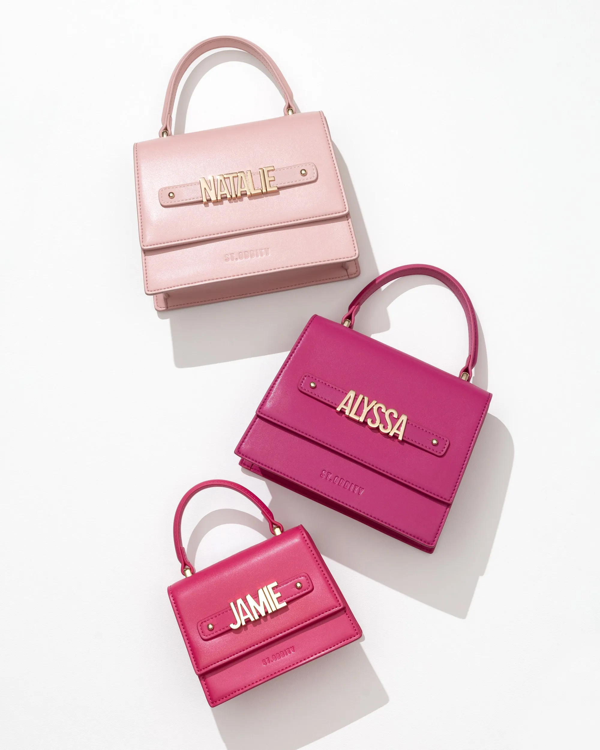 Evening Bag in Fuchsia with Personalised Hardware