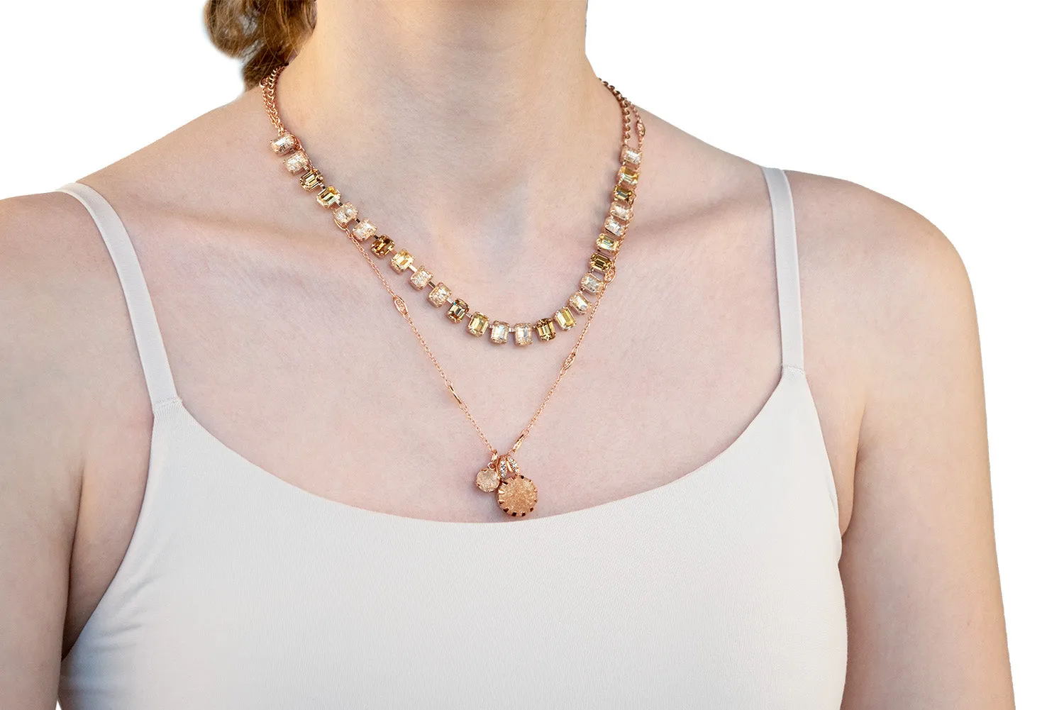 Extra Luxurious Double Stone Pendant in "Desert Rose" *Custom*