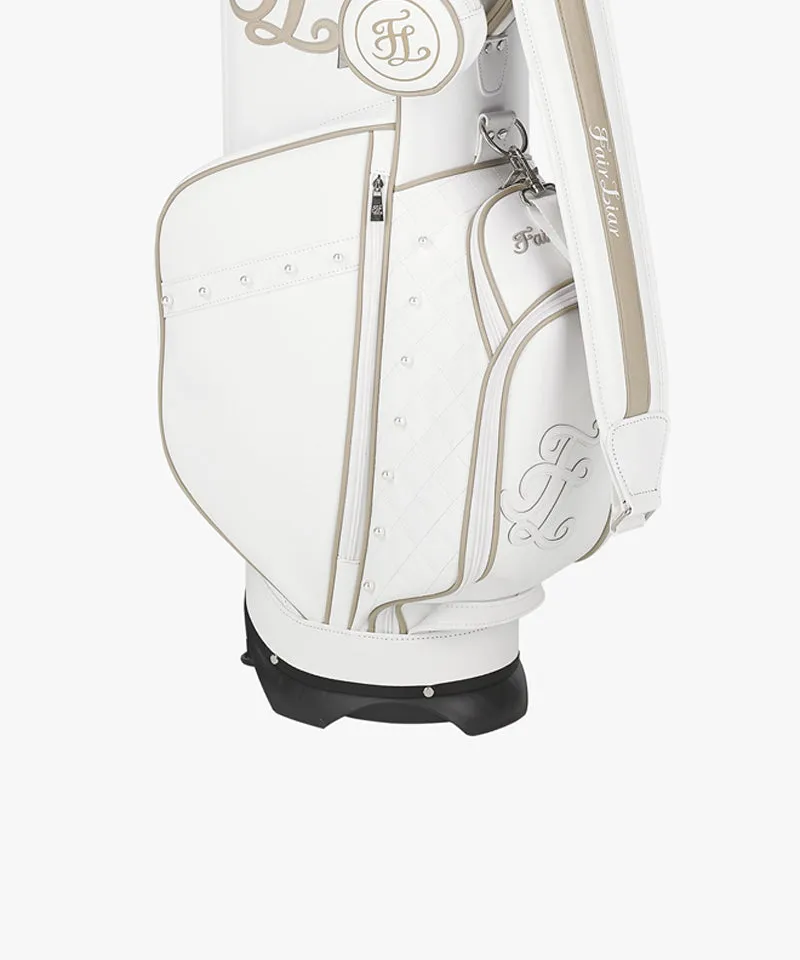 FAIRLIAR Pearl Quilted Stand Bag -  White