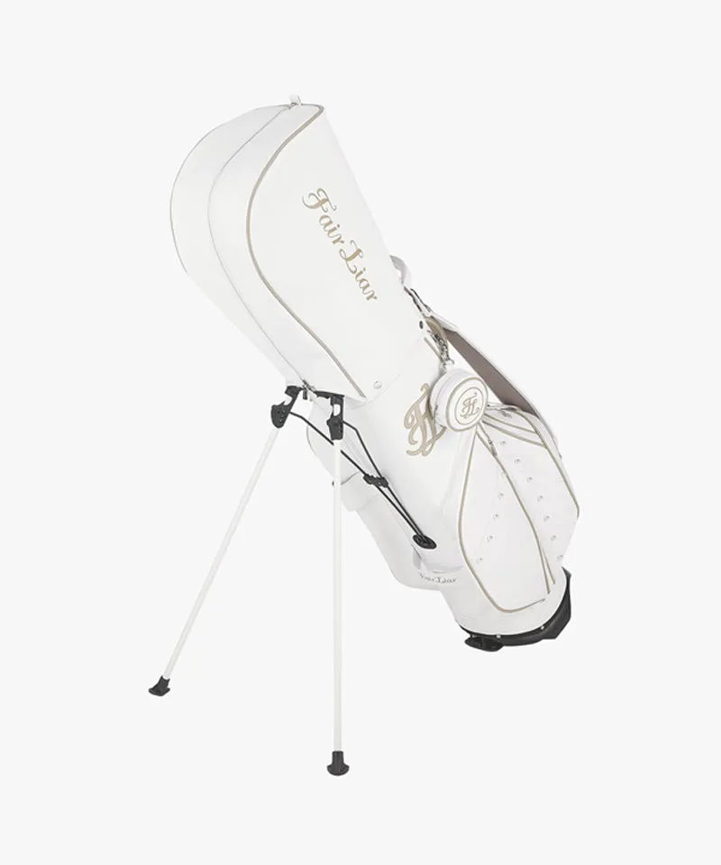FAIRLIAR Pearl Quilted Stand Bag -  White
