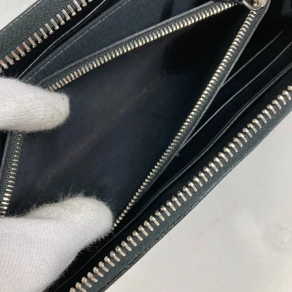 FENDI Long Wallet Purse leather black Long wallet Multi-stud logo Women Used
