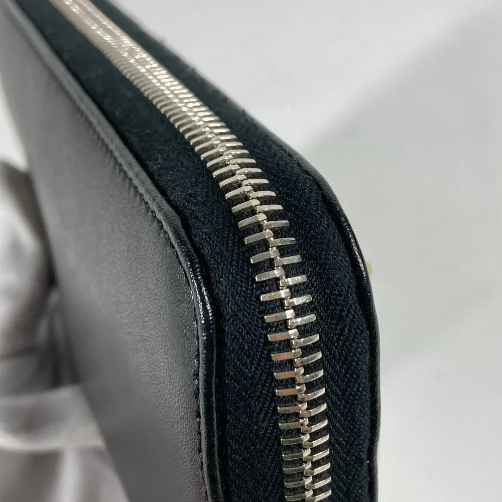 FENDI Long Wallet Purse leather black Long wallet Multi-stud logo Women Used