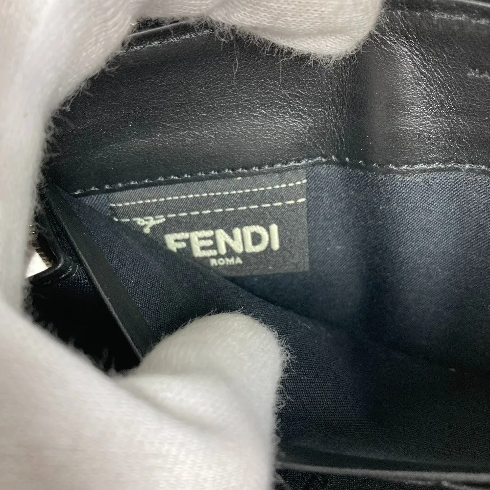 FENDI Long Wallet Purse leather black Long wallet Multi-stud logo Women Used