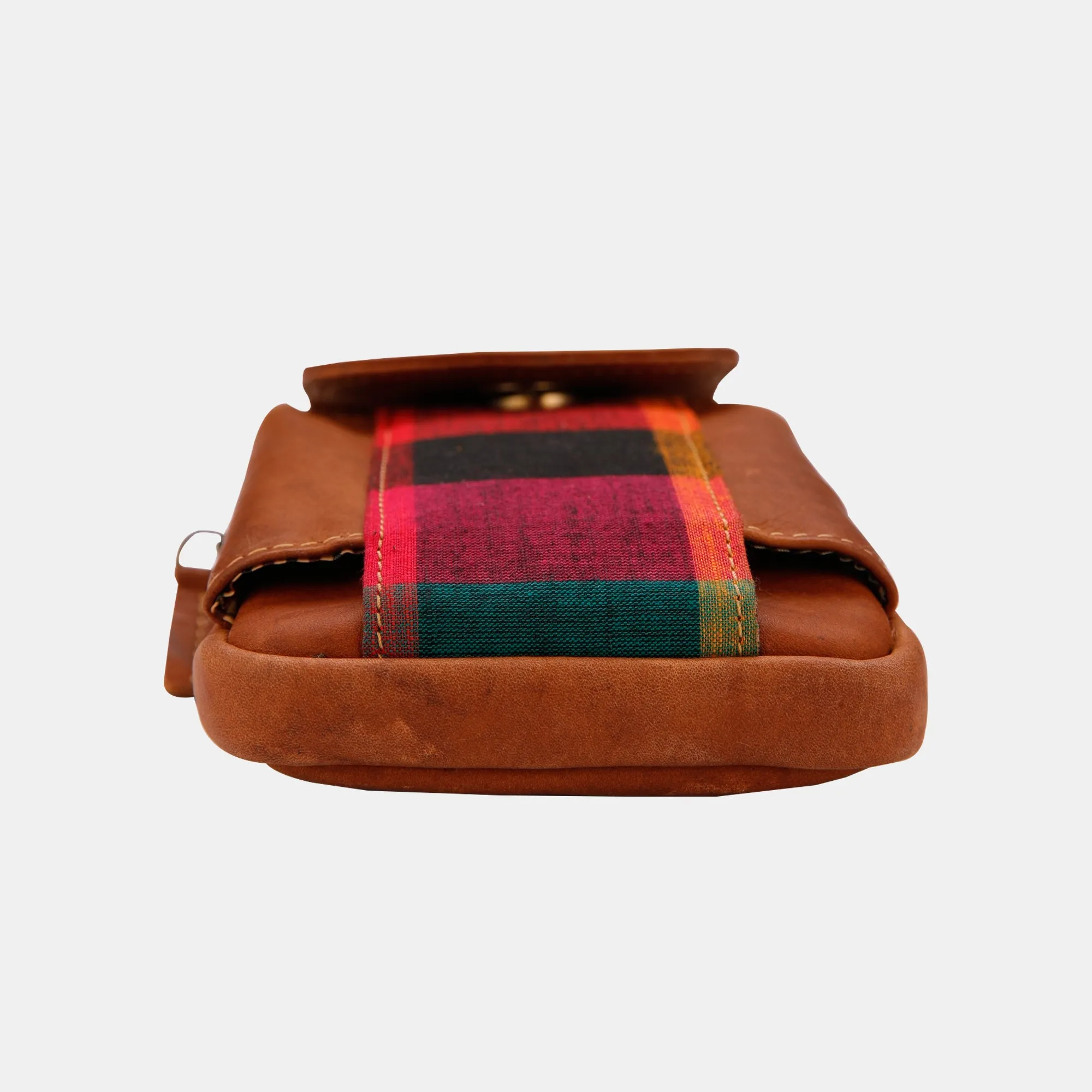 FINELAER Leather Dual Phone Case Printed Cloth Belt Loop Slim Profile Dual Functionality Professionals Travelers