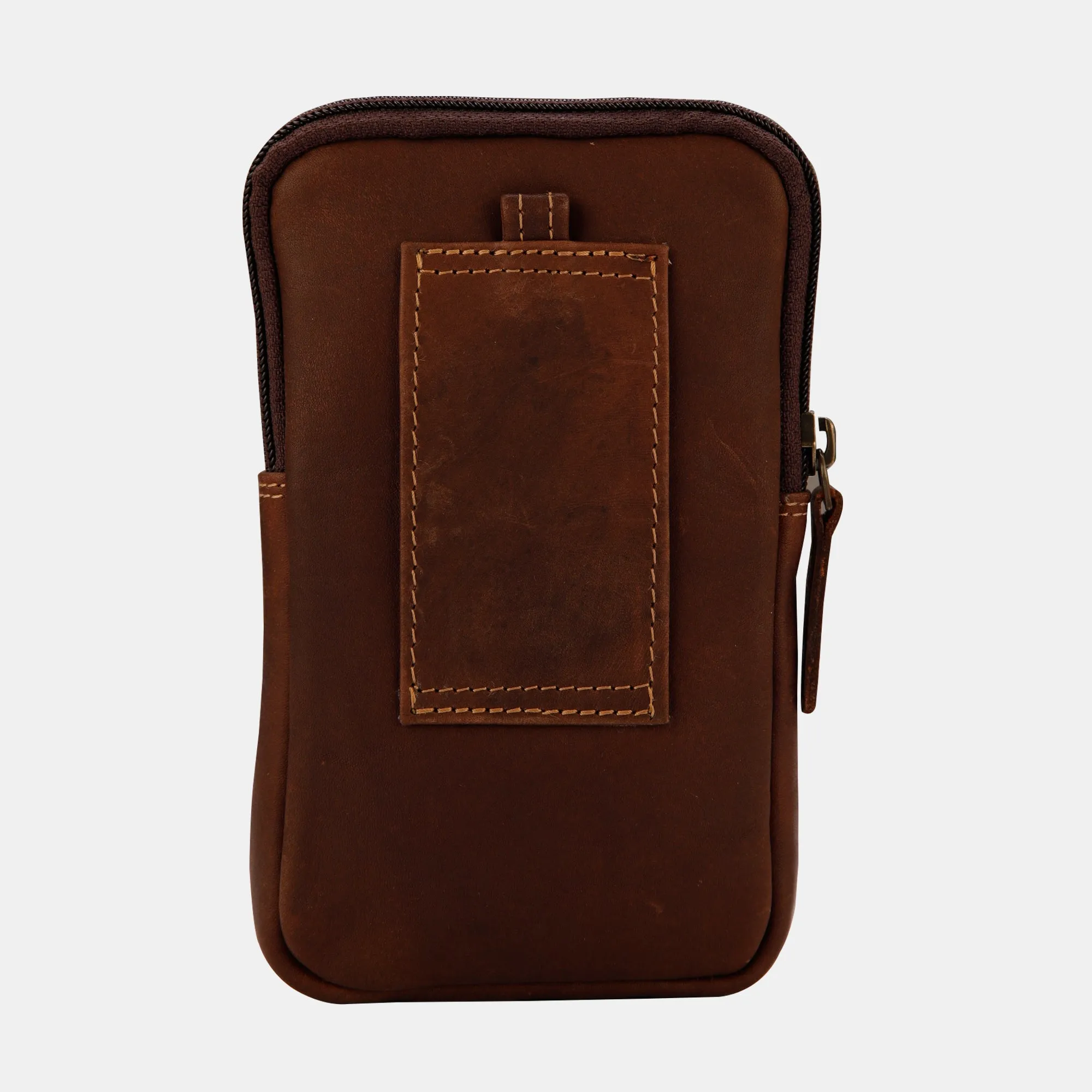 FINELAER Leather Dual Phone Case Printed Cloth Belt Loop Slim Profile Dual Functionality Professionals Travelers