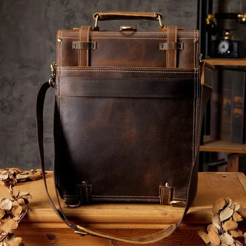 First Layer Cowhide Backpack with Laptop Compartment - Premium Leather 13" - 40cm x 30cm x 10cm