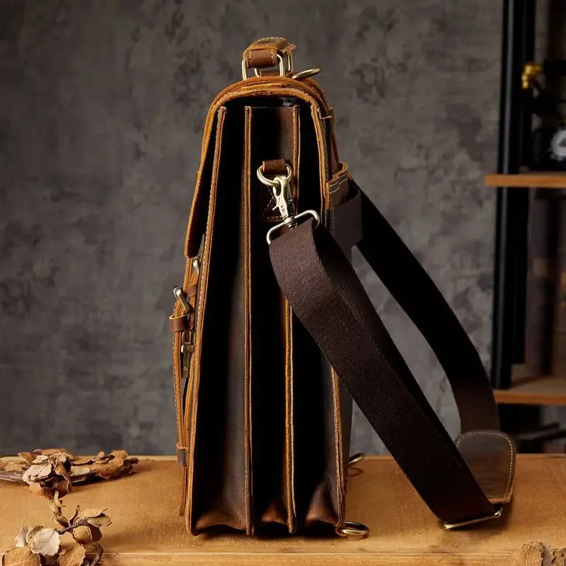 First Layer Cowhide Backpack with Laptop Compartment - Premium Leather 13" - 40cm x 30cm x 10cm