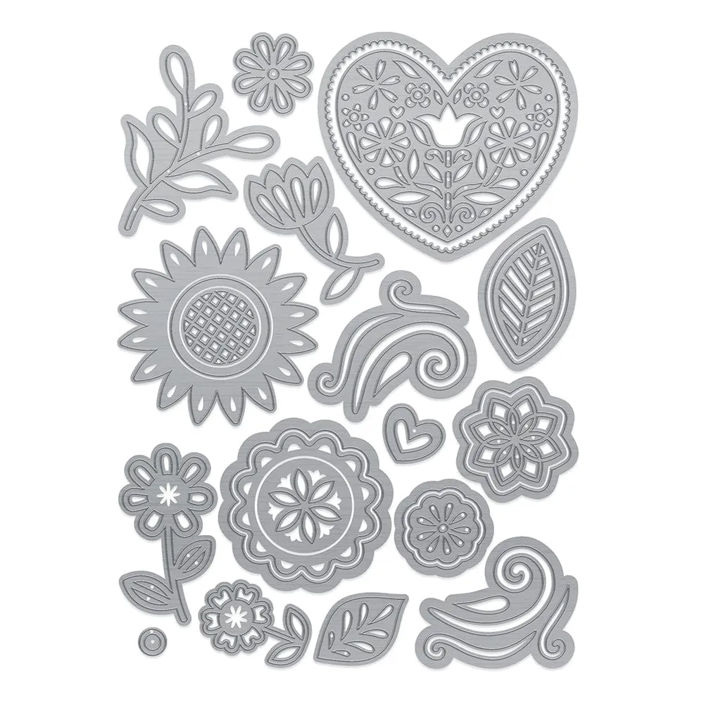 Folksy Floral Embellishment Die Set - 5116E