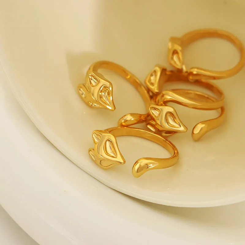 Fox Charm Open Ring - Korean-Inspired Design, Personalized and Durable - Trendy Fashion Accessory for Women Size 6