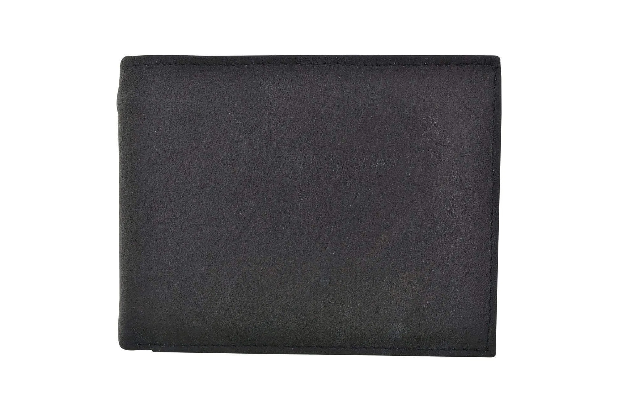 Genuine Leather Bifold 3 ID Windows Card Key Holder Wallet 1792 CF