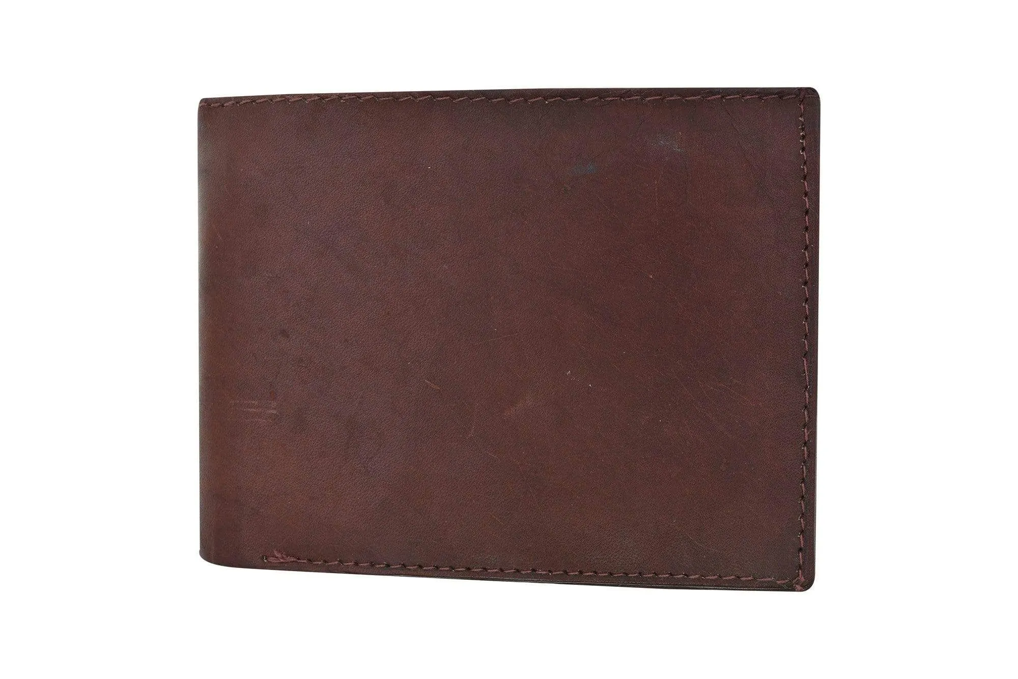 Genuine Leather Bifold 3 ID Windows Card Key Holder Wallet 1792 CF