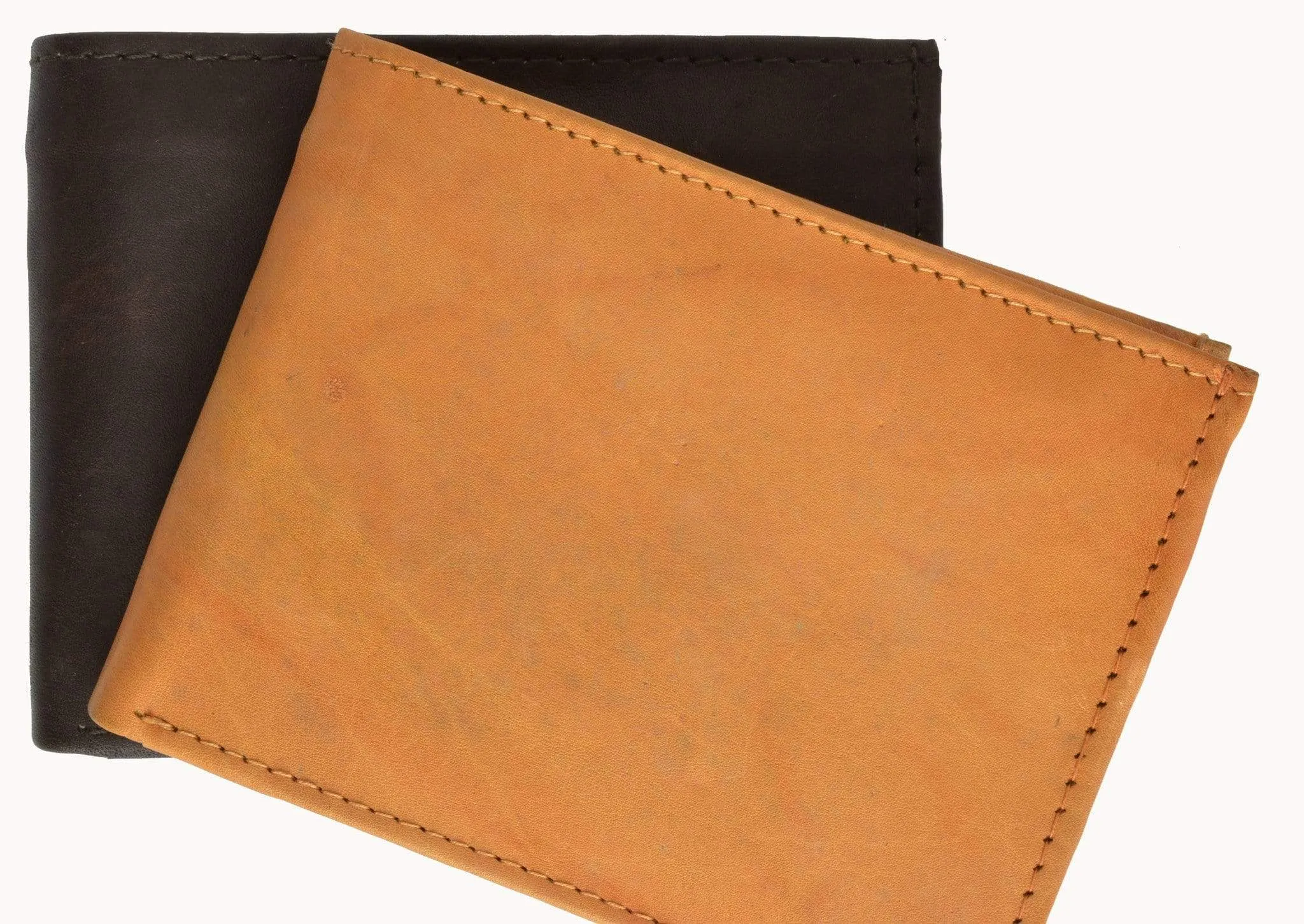 Genuine Leather Bifold 3 ID Windows Card Key Holder Wallet 1792 CF