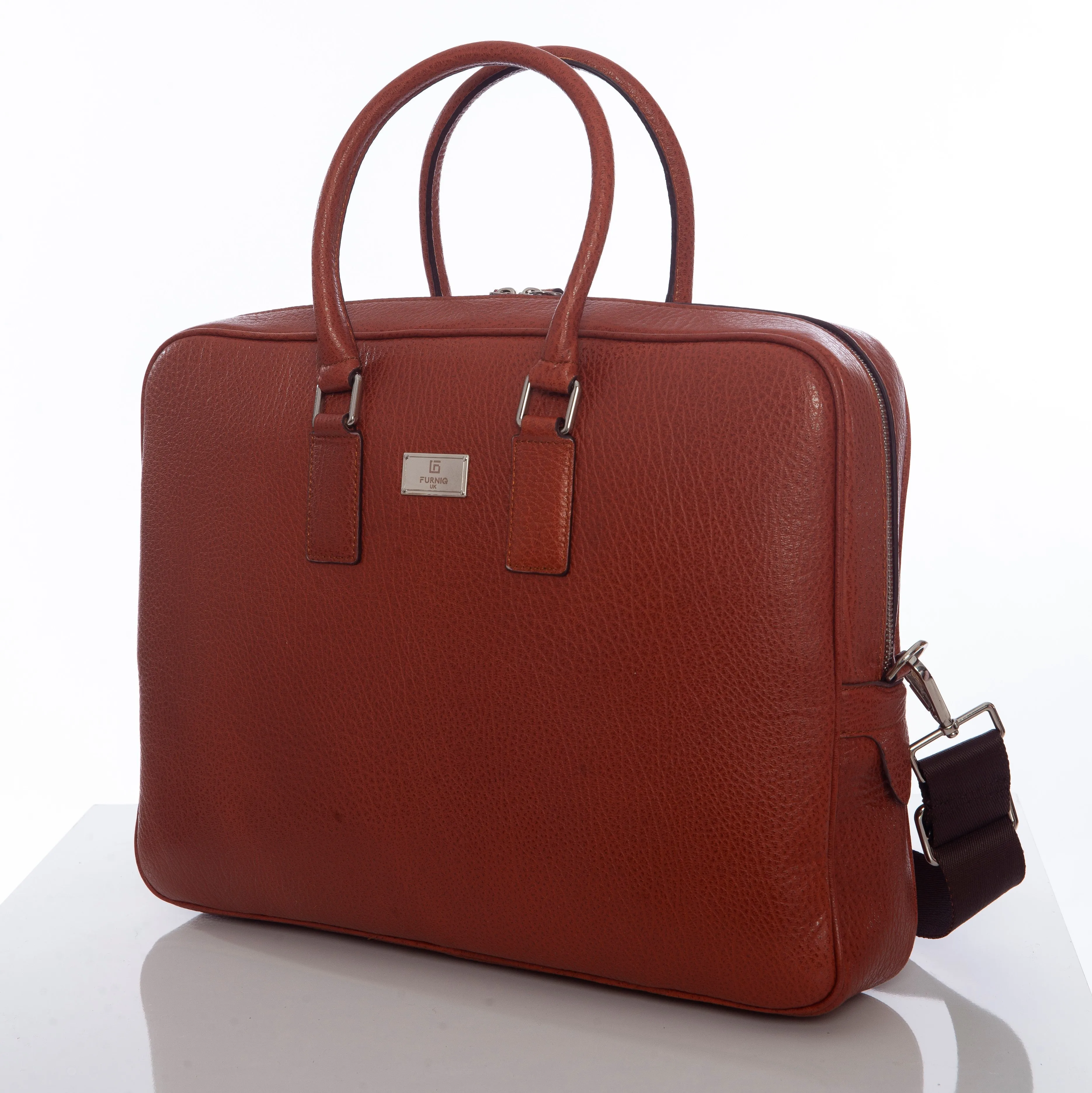 Genuine Leather Laptop Bag & Briefcase Venous Pattern Tan