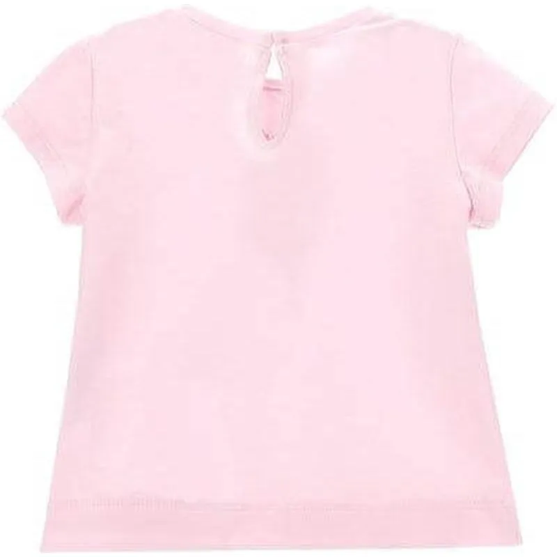 Girls Pink Rose Print T-Shirt