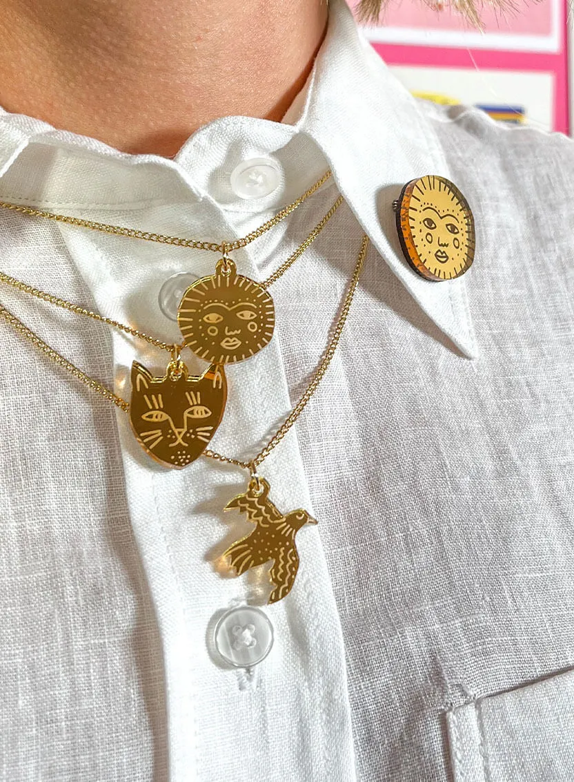 Golden Cat Pendant