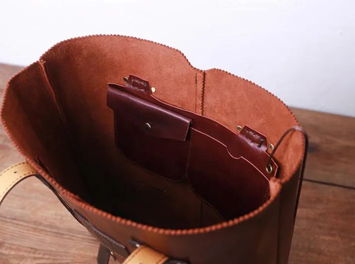 GS OVERSIZED SQUARE LEATHER SHOPPER BAG TOTE BAG