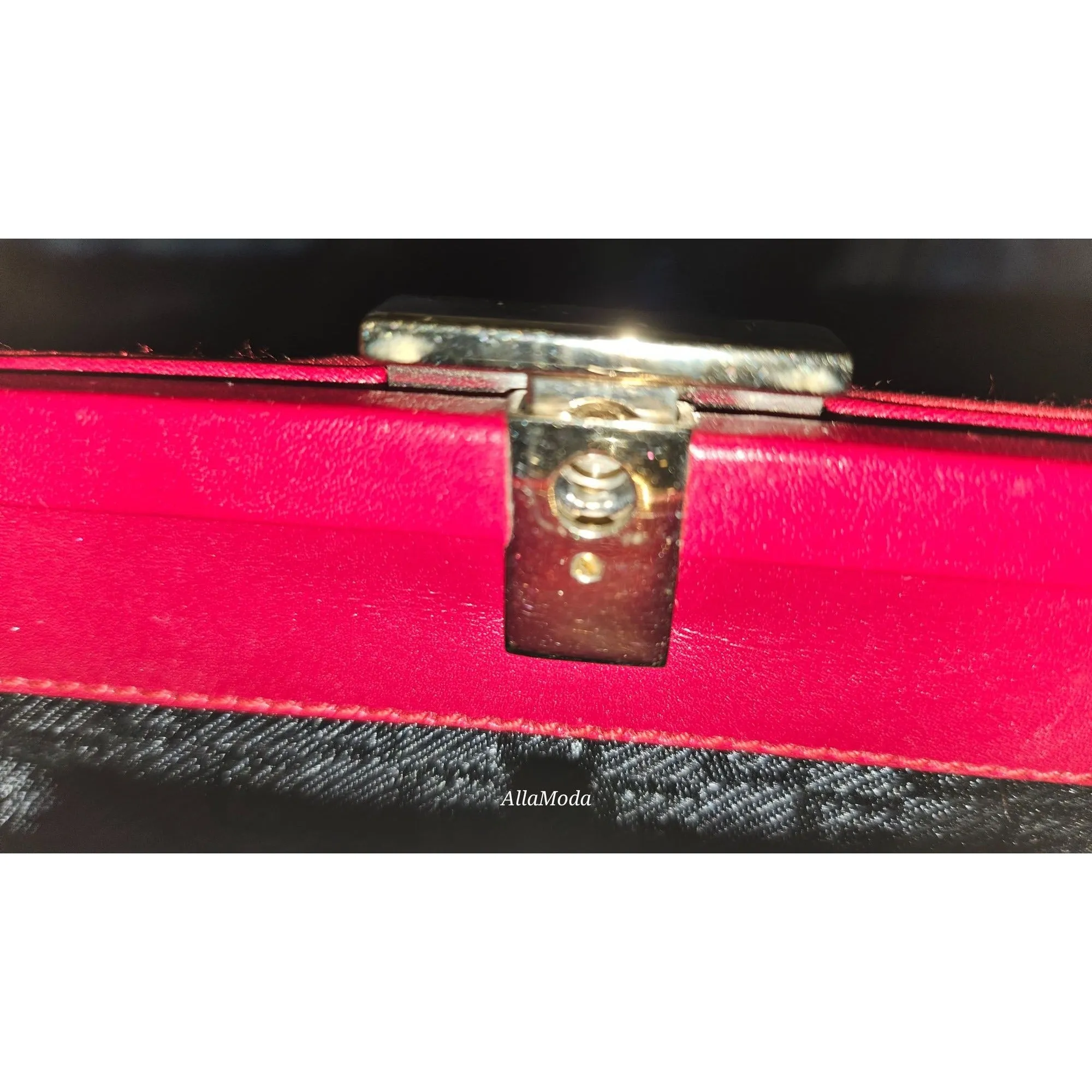 Gucci Tom Ford era red silk & silver two-way evening bag