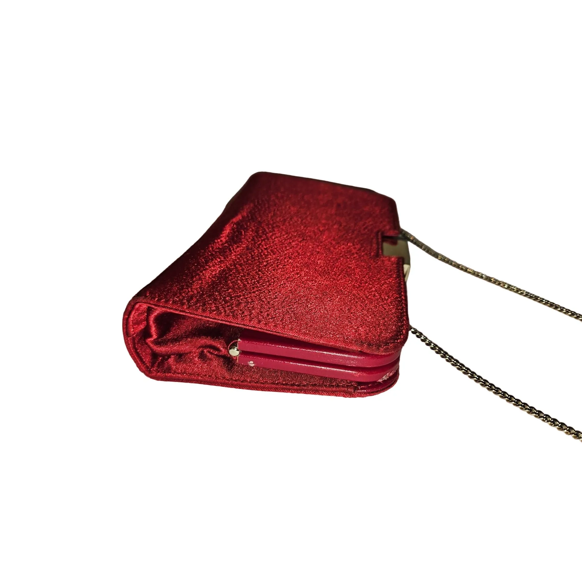 Gucci Tom Ford era red silk & silver two-way evening bag