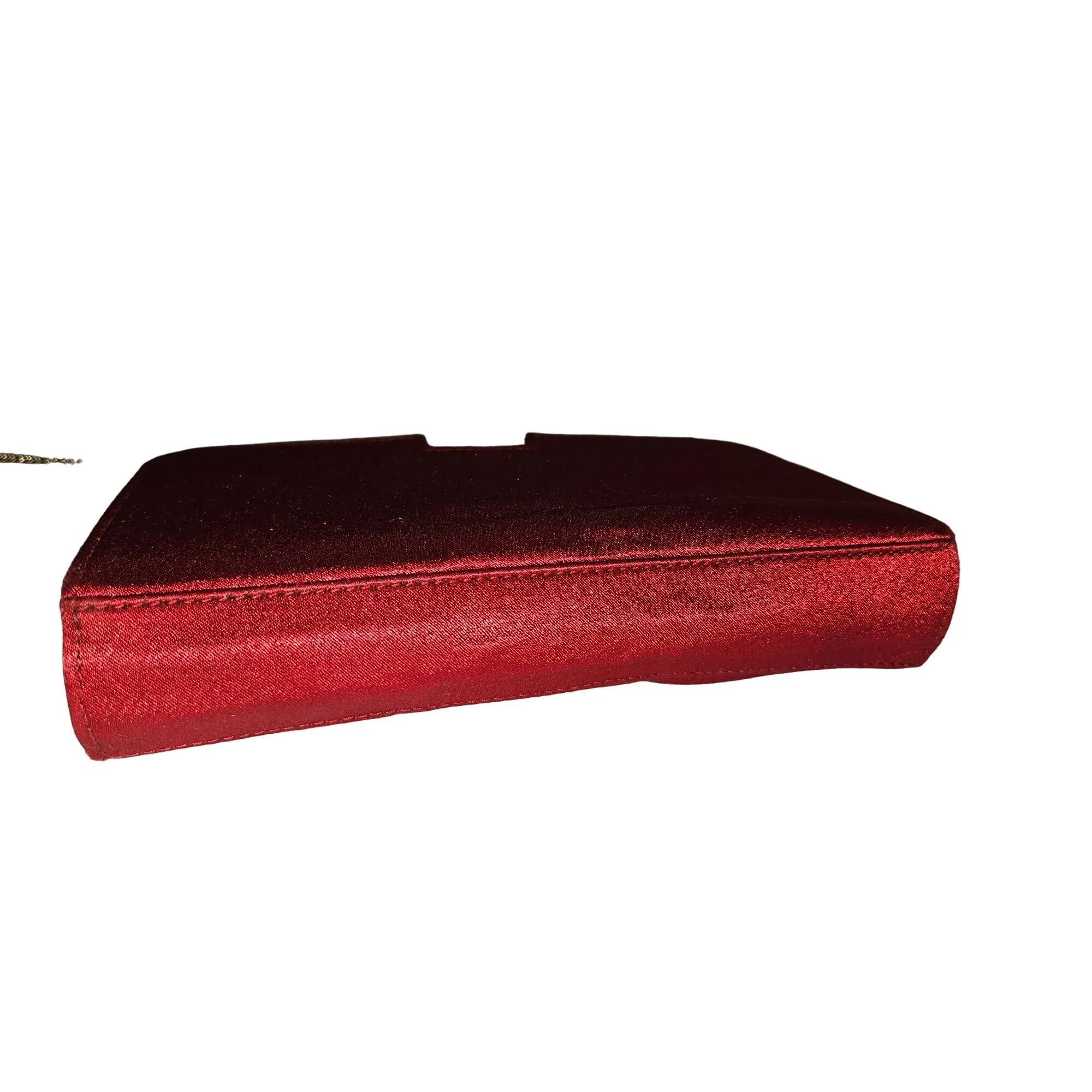 Gucci Tom Ford era red silk & silver two-way evening bag