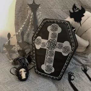Harajuku Y2K Rose Cross Coffin Bag