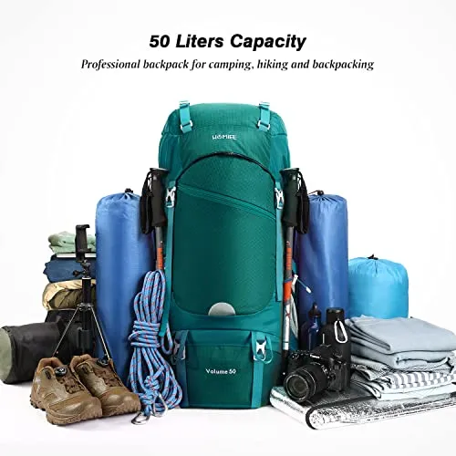 HOMIEE 50L Hiking Backpack Travel Bag Waterproof Camping Climbing