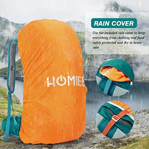 HOMIEE 50L Hiking Backpack Travel Bag Waterproof Camping Climbing