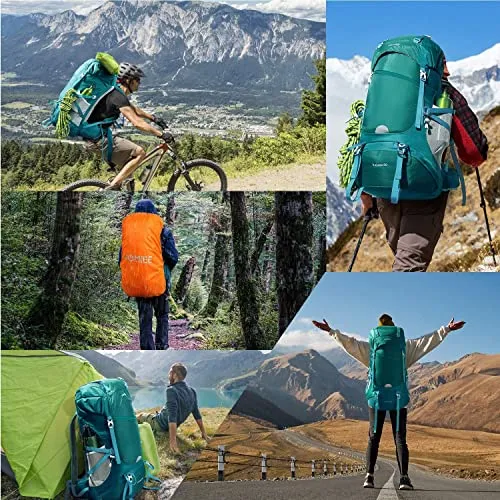 HOMIEE 50L Hiking Backpack Travel Bag Waterproof Camping Climbing