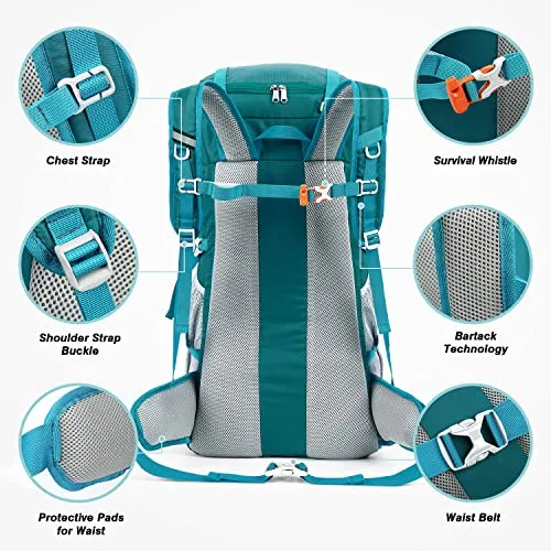 HOMIEE 50L Hiking Backpack Travel Bag Waterproof Camping Climbing