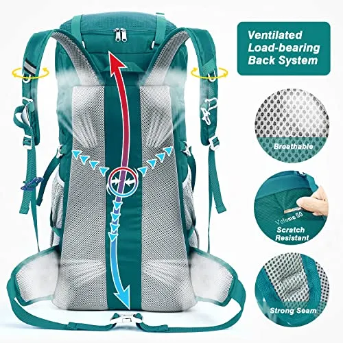 HOMIEE 50L Hiking Backpack Travel Bag Waterproof Camping Climbing