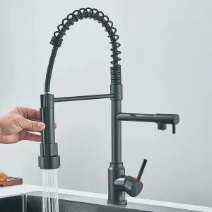 HydroSpout Wasserhahn - Flexibler Doppelauslauf mit zwei Modi und 360° Drehung Wasserhahn