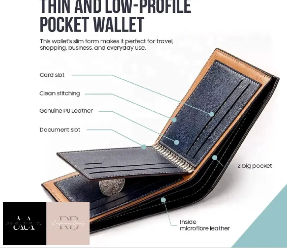 Leather Mens Wallets & Card Holder Gift for Husband & Boyfriend