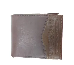 LEVI'S Men's Leather Bifold Wallet w/ RFID Protection BLACK/BROWN Tin Box