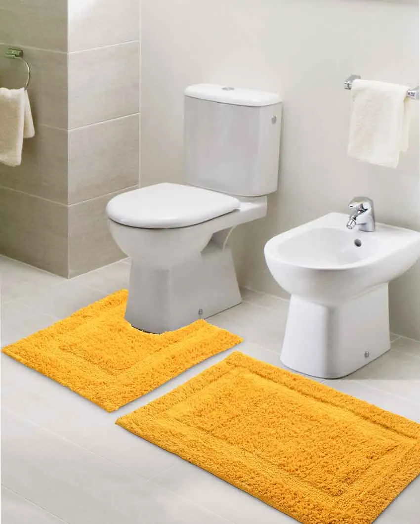 Luxurious Contour Tufted Cotton Bathmat Set | Multiple Colors