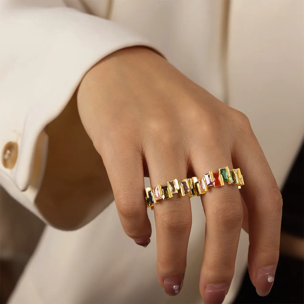 Luxurious Copper Ring with Zircon Detailing