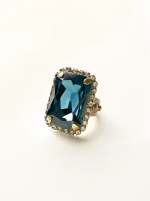 Luxurious Emerald-Cut Cocktail Ring - RBT69AGDBL