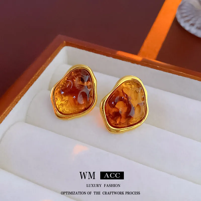 Luxurious Irregular Geometric Alloy Electroplating Earrings