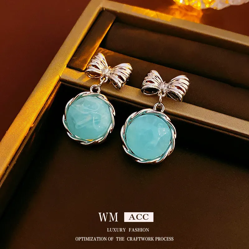 Luxurious Round Geometric Plastic Electroplating Earrings
