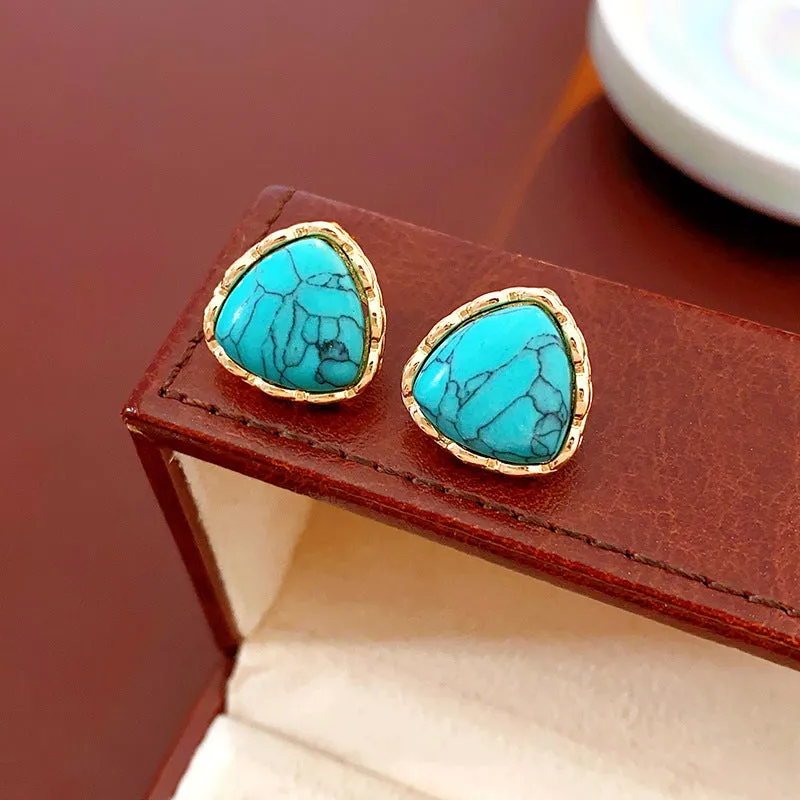 Luxurious Round Geometric Plastic Electroplating Earrings