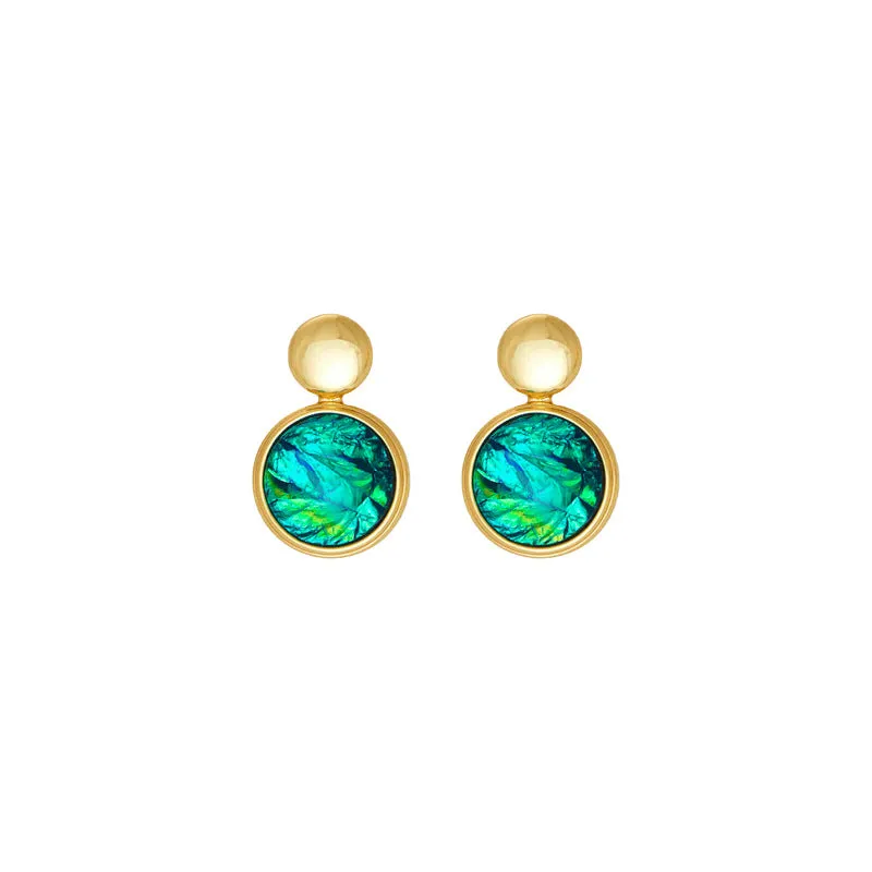 Luxurious Round Geometric Plastic Electroplating Earrings