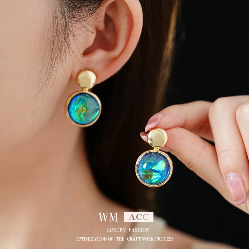 Luxurious Round Geometric Plastic Electroplating Earrings