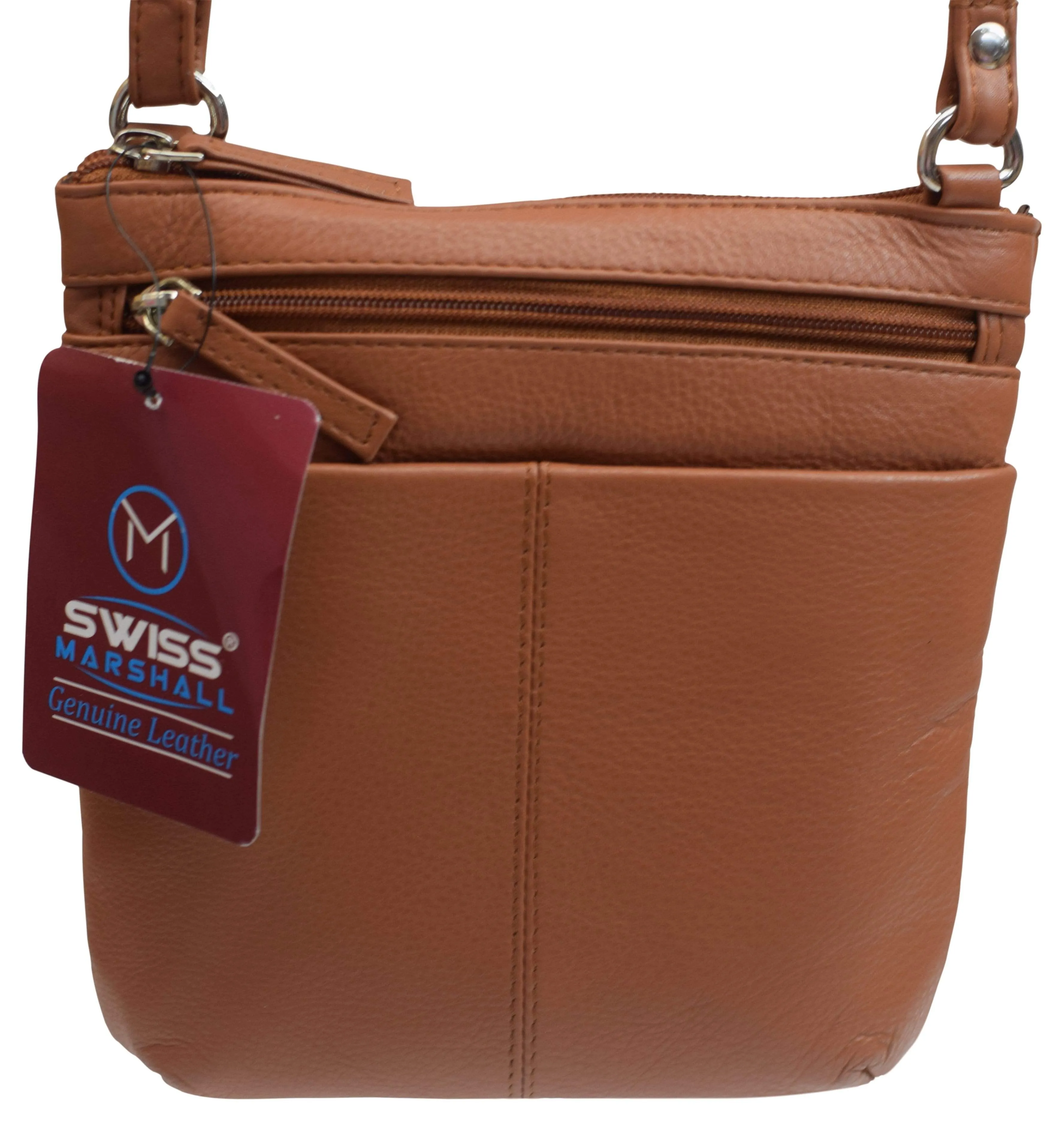 Luxury Womens Zipper Purse Handbag Genuine Leather Ladies Crossbody Shoulder Bag