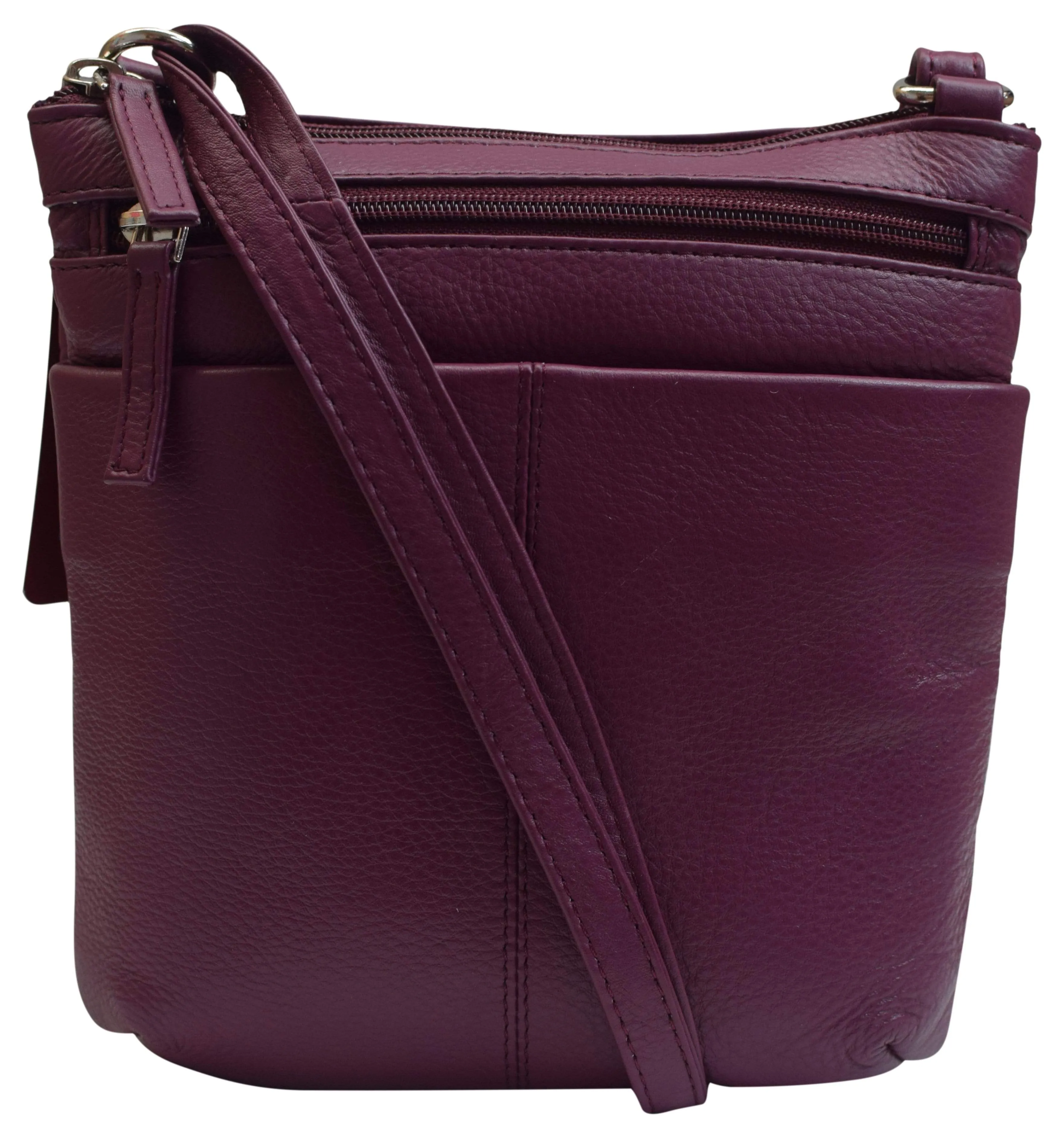 Luxury Womens Zipper Purse Handbag Genuine Leather Ladies Crossbody Shoulder Bag