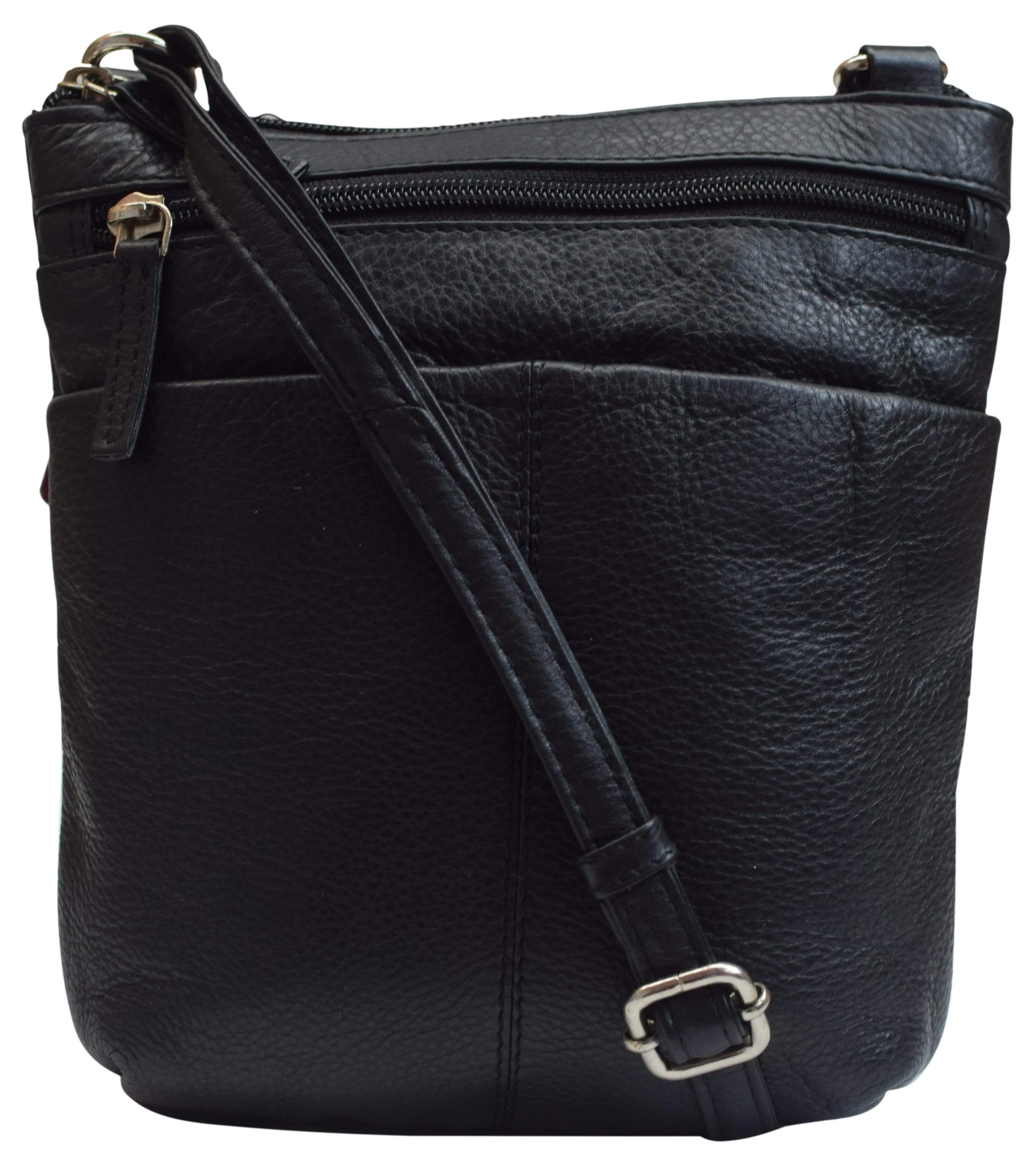 Luxury Womens Zipper Purse Handbag Genuine Leather Ladies Crossbody Shoulder Bag