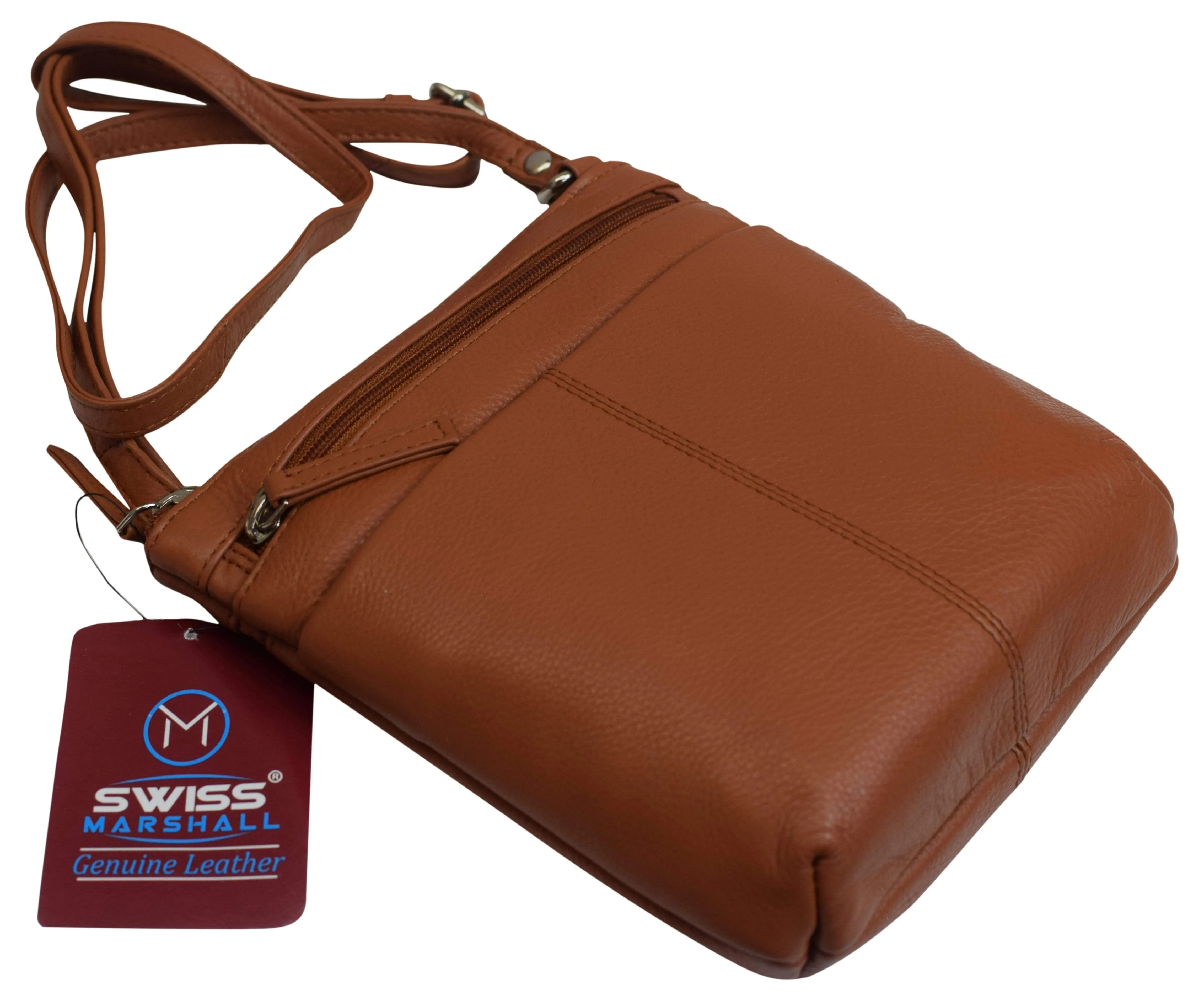 Luxury Womens Zipper Purse Handbag Genuine Leather Ladies Crossbody Shoulder Bag