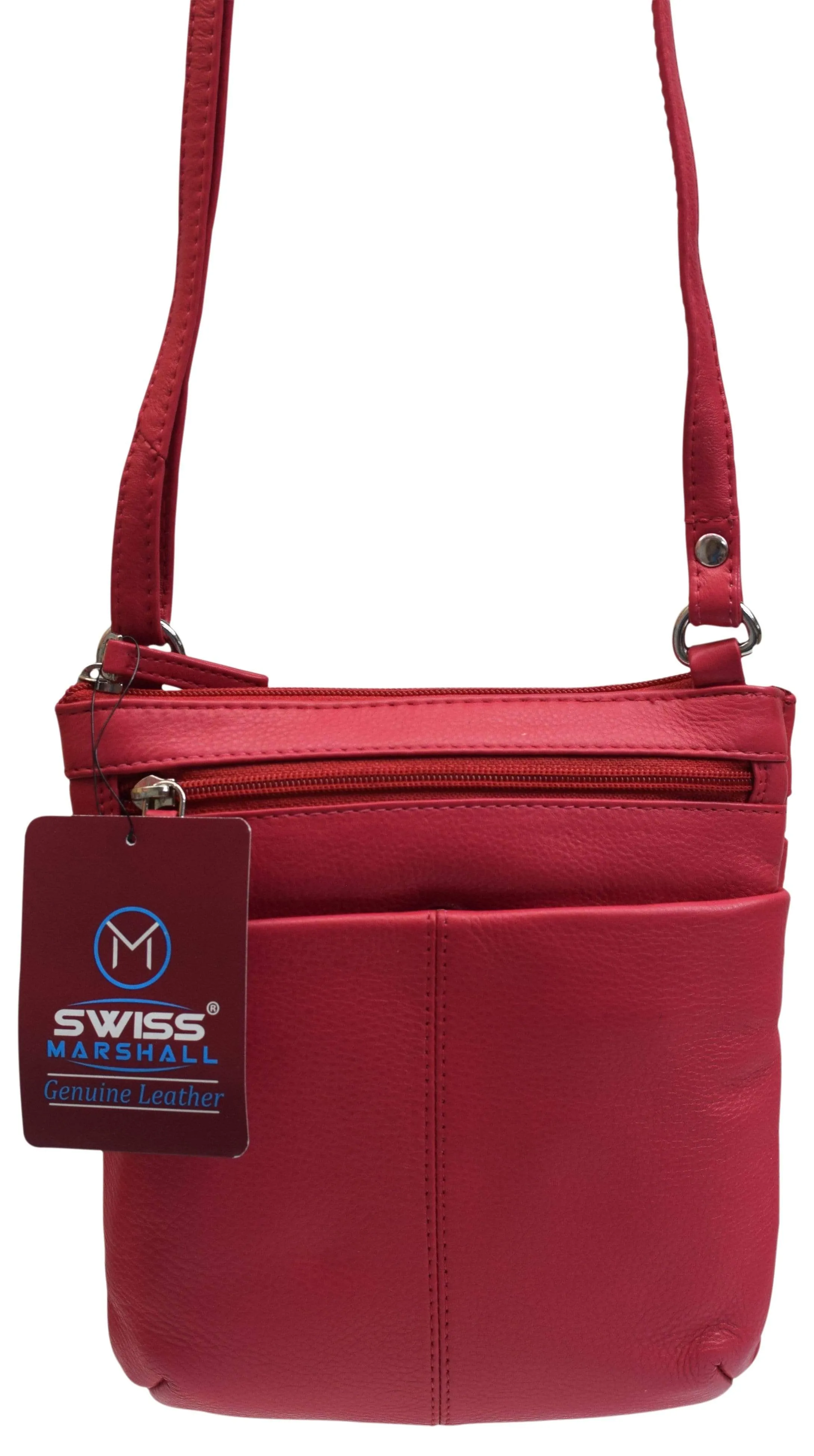Luxury Womens Zipper Purse Handbag Genuine Leather Ladies Crossbody Shoulder Bag