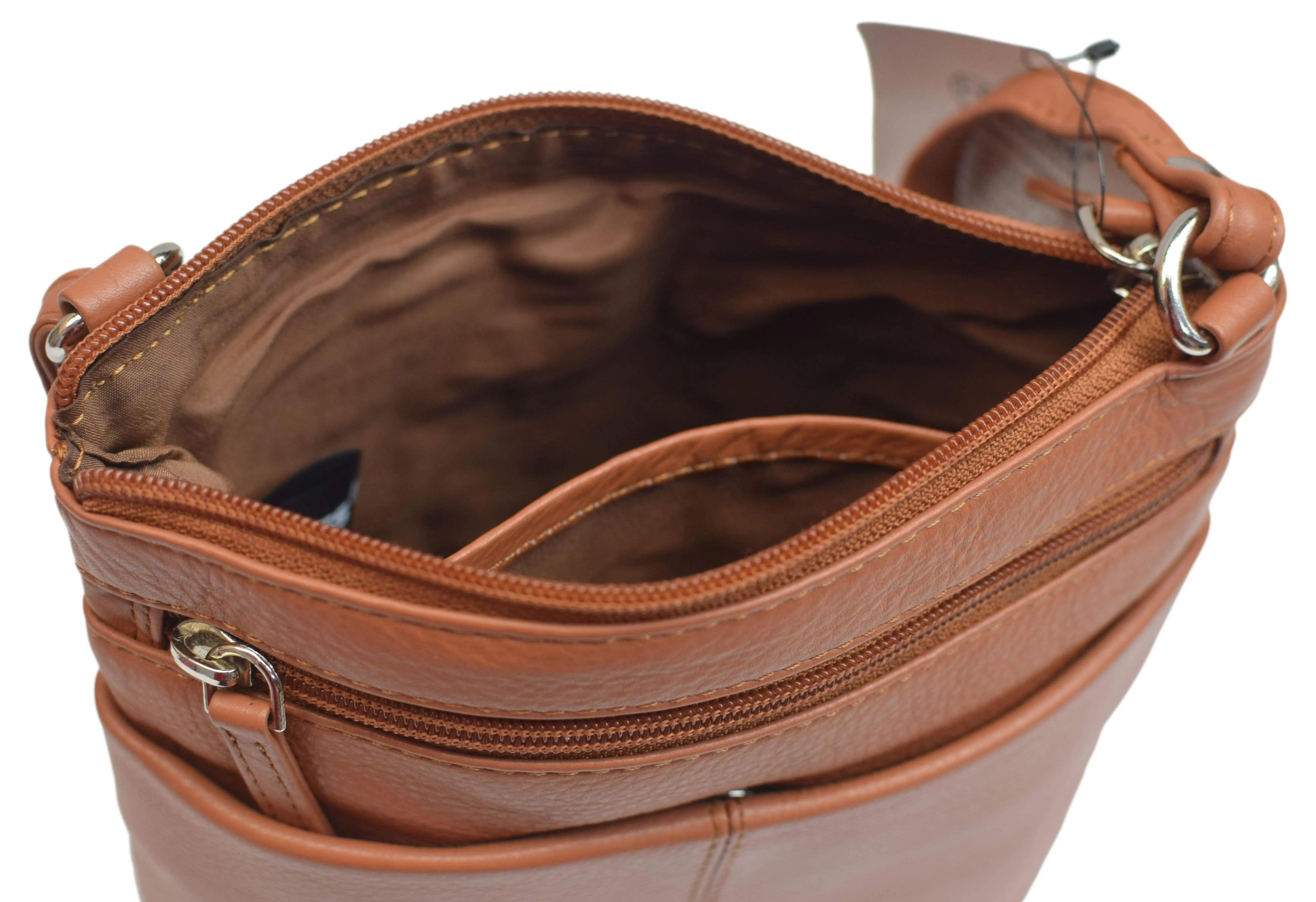 Luxury Womens Zipper Purse Handbag Genuine Leather Ladies Crossbody Shoulder Bag